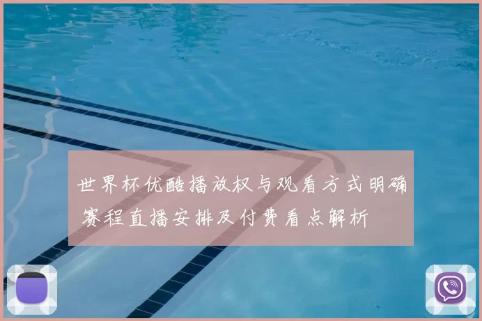 世界杯优酷播放权与观看方式明确 赛程直播安排及付费看点解析